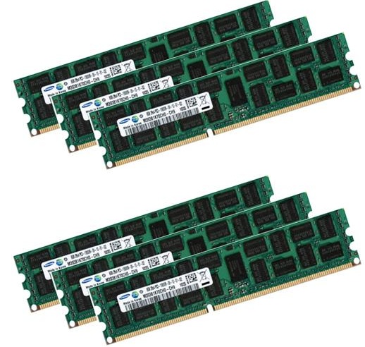 6x 16GB = 96GB KIT DDR3 RAM 1333 Mhz PC3-10600R ECC REG DIMM