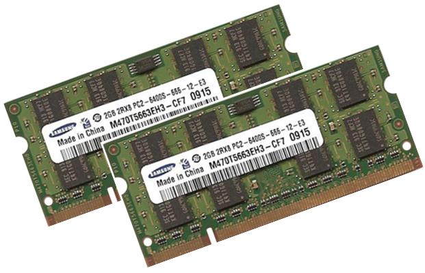 2x 2GB = 4GB KIT DDR2 800 Mhz PC2-6400 SO-DIMM