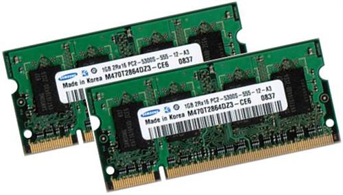 2x 1GB = 2GB KIT DDR2 667 Mhz PC2-5300 SO-DIMM