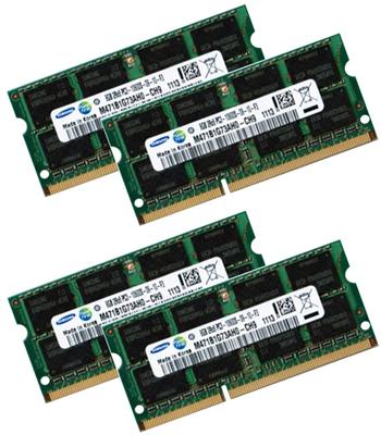 4x 8GB = 32GB KIT DDR3 RAM 1333 Mhz PC3-10600 SO-DIMM