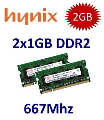 2x 1GB = 2GB KIT DDR2 667 Mhz PC2-5300 SO-DIMM